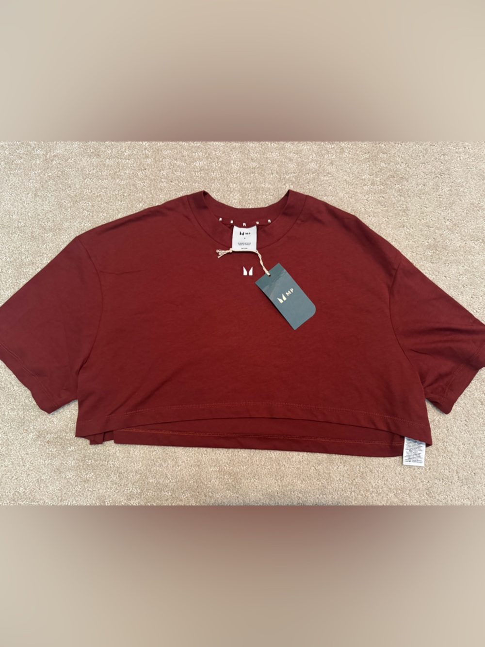 MYP/Hyrox Burgundy Box Crop Short Sleeve Tee - Small